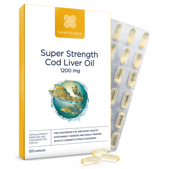 Healthspan Super Strength Cod Liver Oil 1200mg (120 capsules)