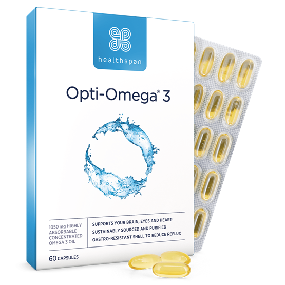Healthspan Opti-Omega® 3 with Anti-Reflux Technology (60 capsules)