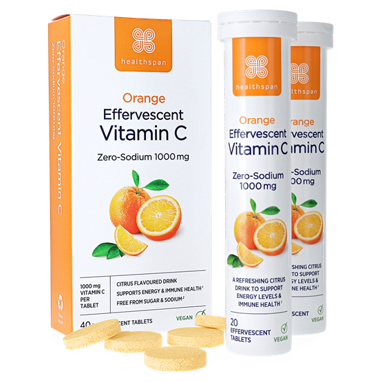 Healthspan Orange Effervescent Vitamin C 1000mg (40 effervescent tablets)