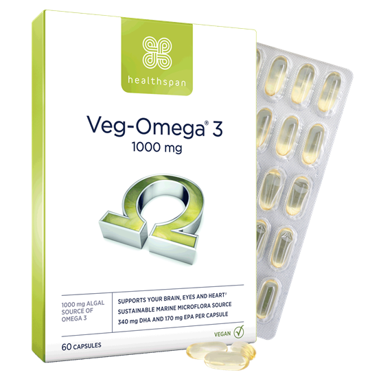 Healthspan Veg−Omega® 3 1000mg (60 capsules)