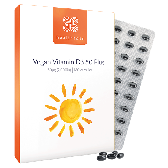 Healthspan Vitamin D3 50 Plus − Vegan Friendly (180 capsules)