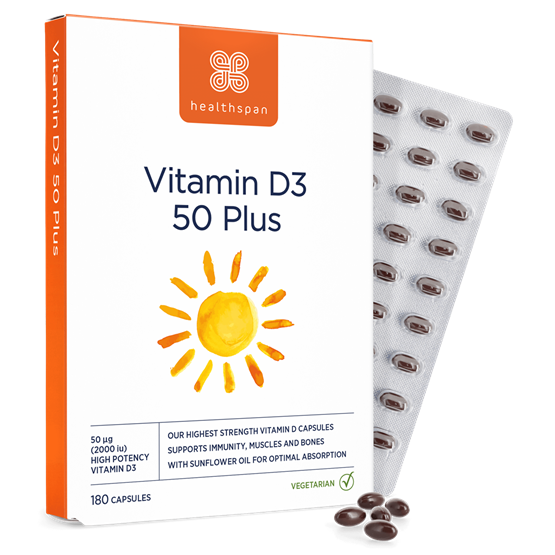 Healthspan Vitamin D3 50 Plus (180 capsules)