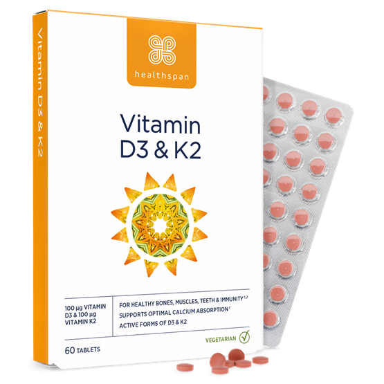 Healthspan Vitamin D3 & K2 (60 tablets)