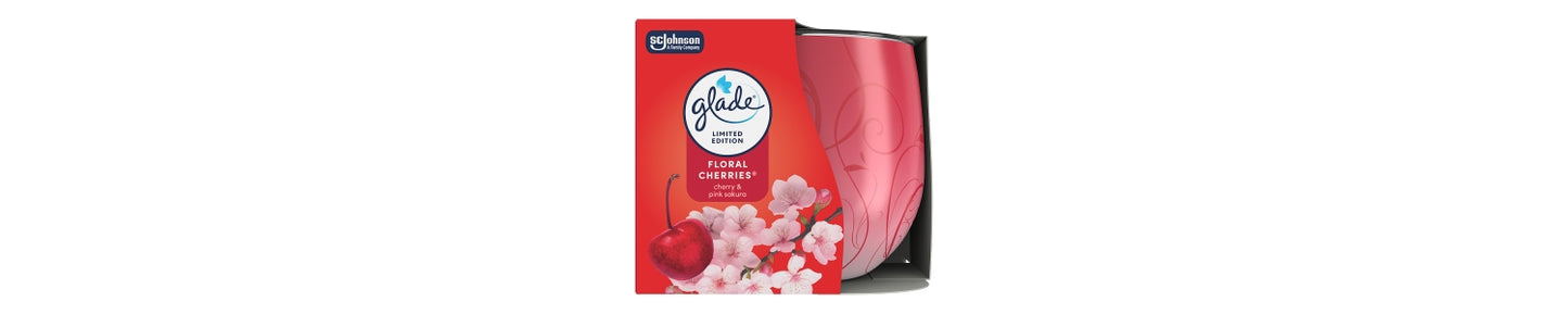 Glade Scented Candle Sleeved Floral Cherries 108g
