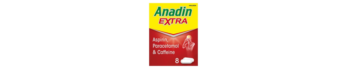 Anadin Extra Aspirin, Paracetamol, & Caffeine Caplets, 8s