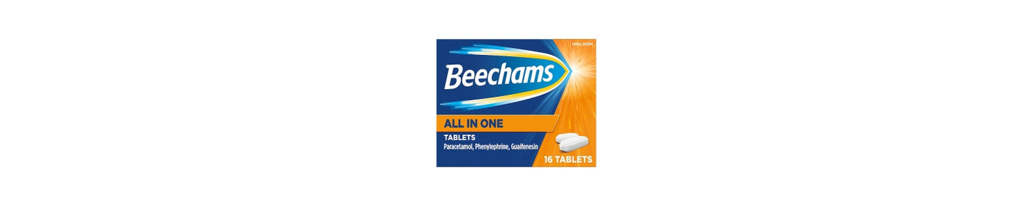 Beechams All In One Tablets, Cold & Flu Relief with Paracetamol, 16s