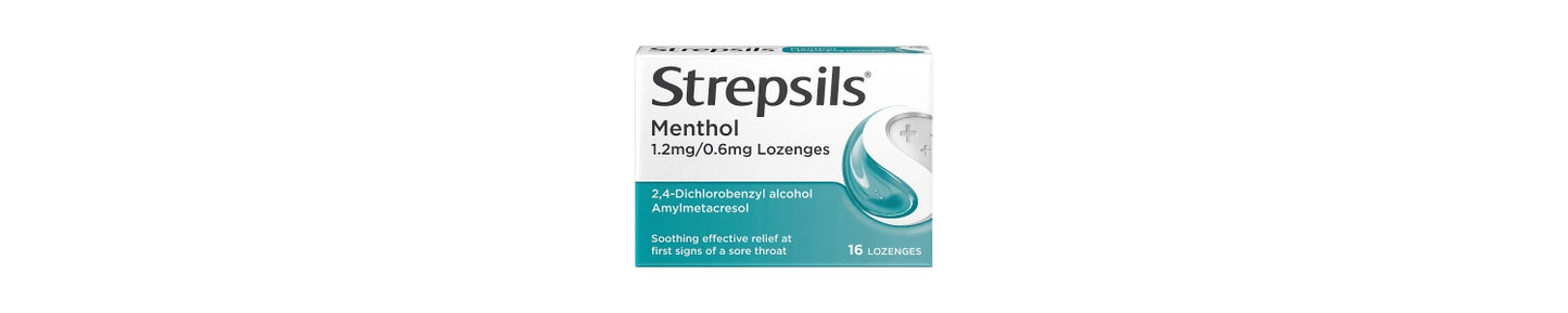 Strepsils Menthol Lozenges x16, for Sore Throat