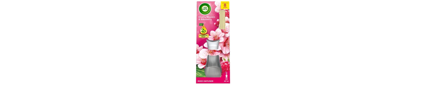 Air Wick Cherry blossom & Raspberry Essential Oils Reeds Diffuser 42ml
