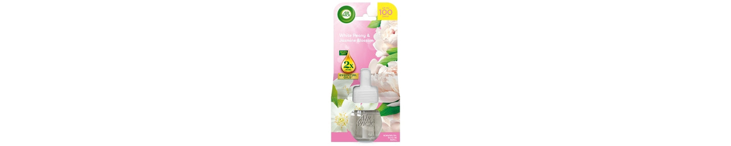 Air Wick Plug-in Refill, White Peony & Jasmine Blossom Air Freshener, 19ml
