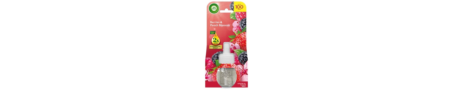 Air Wick Plug-In Refill, Berries & Peach Blossom Air Freshener, 19ml