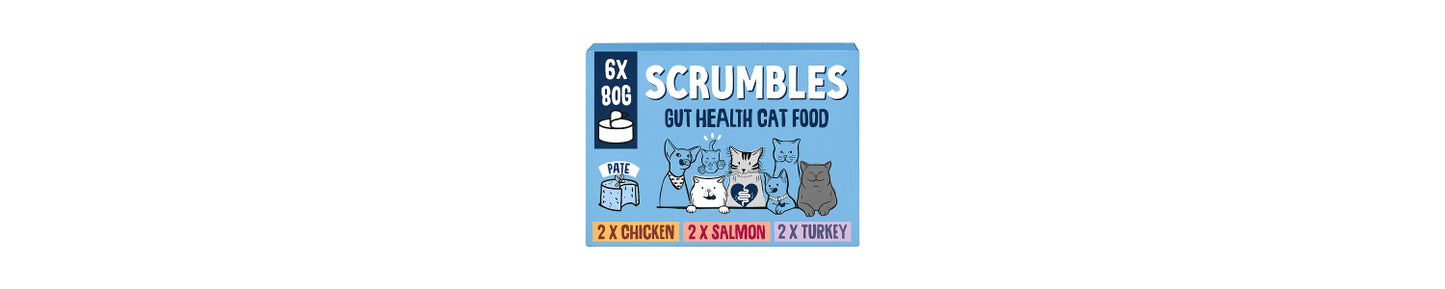 Scrumbles Wet Cat Food Pate Classic Selection 6x80g