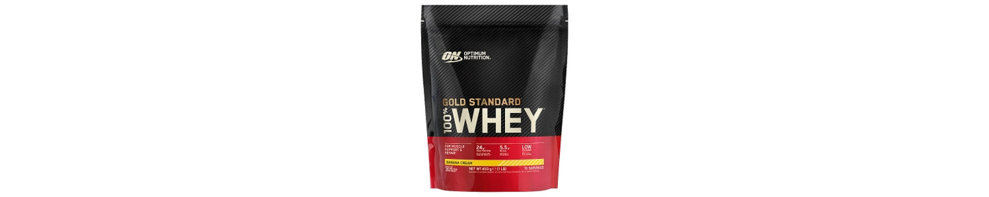 Optimum Nutrition 100% Gold Standard Whey Protein Powder Banana Cream 15 servings 450g