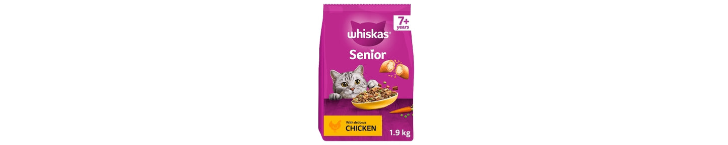 Whiskas Senior 7+ Dry CHICKEN Cat Food 1.9kg