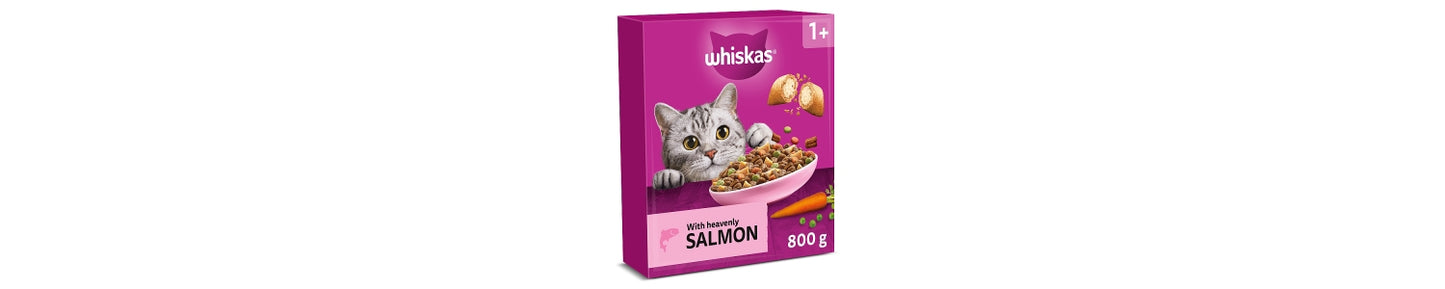 Whiskas 1+ Dry SALMON Cat Food 800g