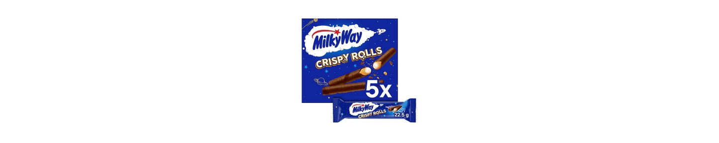 Milky Way Crispy Rolls Biscuit & Milk Chocolate Multipack 5 x 22.5g