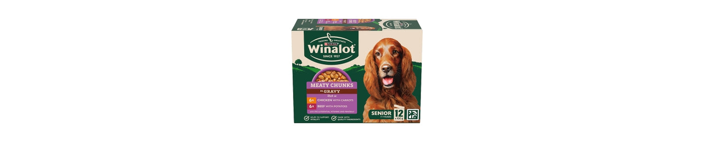 Winalot Meaty Chunks Senior Mixed in Gravy Wet Dog Food 12x100g