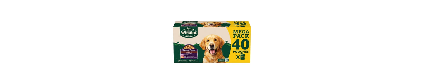 Winalot Sunday Dinner Mixed in Gravy Wet Dog Food 40x100g