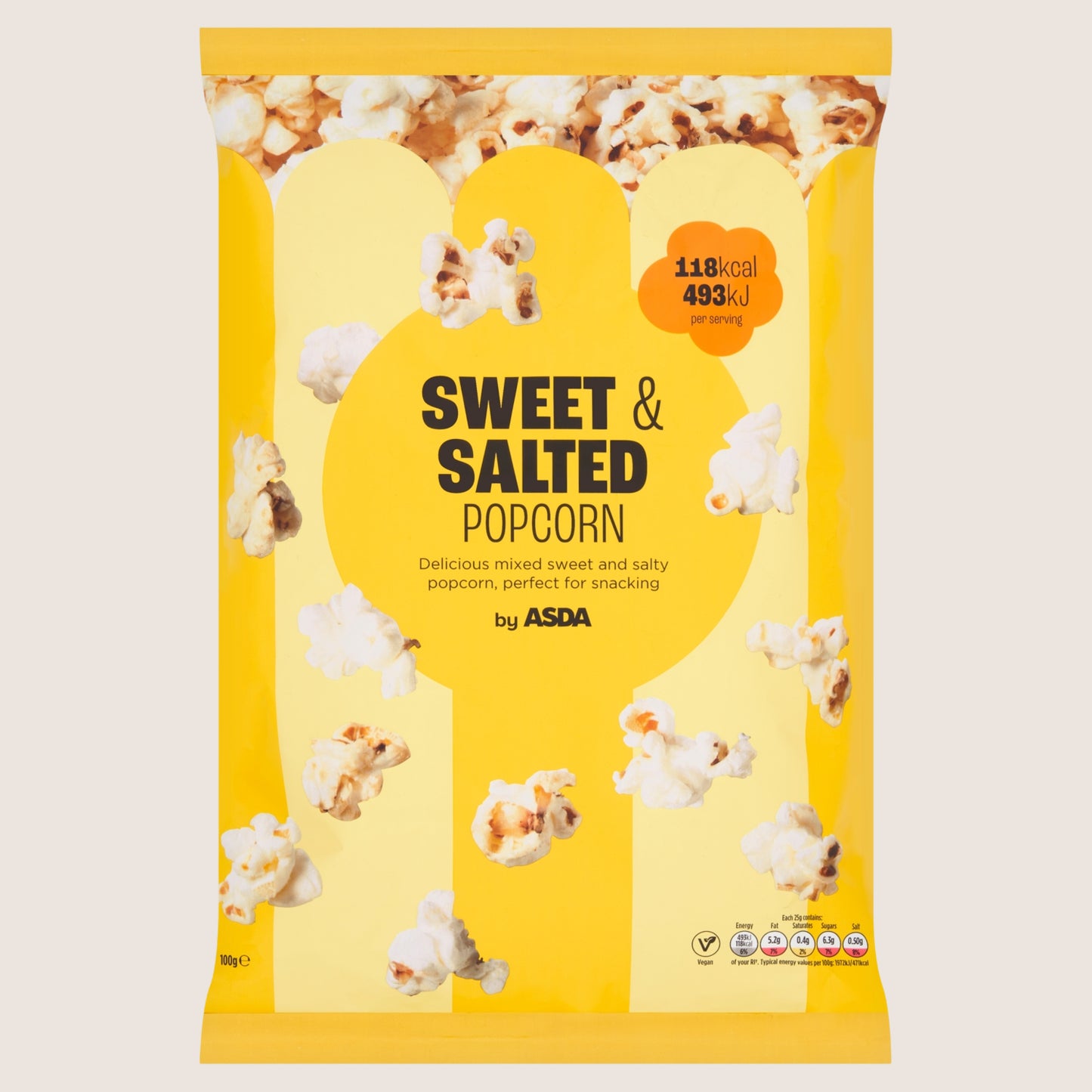 ASDA Sweet & Salted Popcorn No Artificial Additives 100g