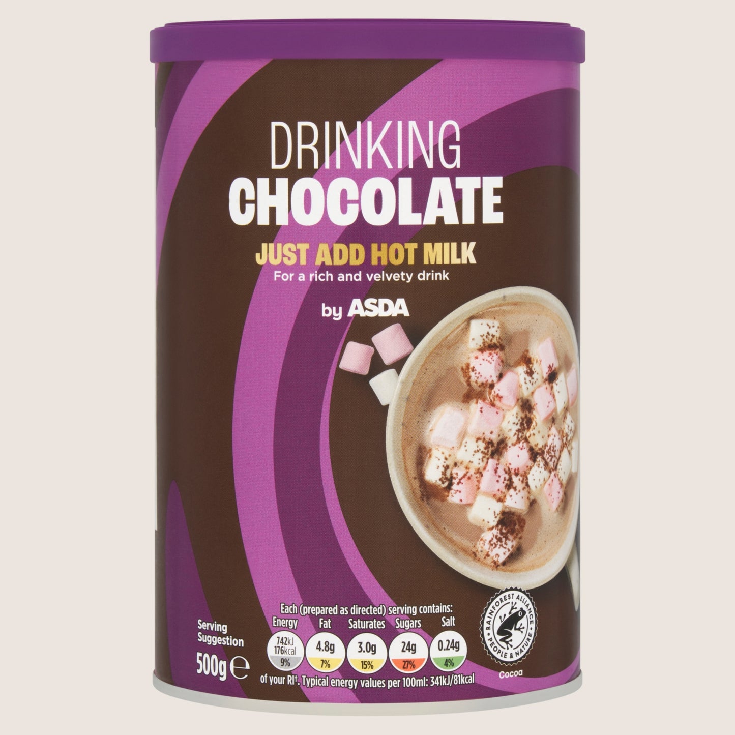 ASDA Drinking Chocolate Rainforest Alliance Certified 500g
