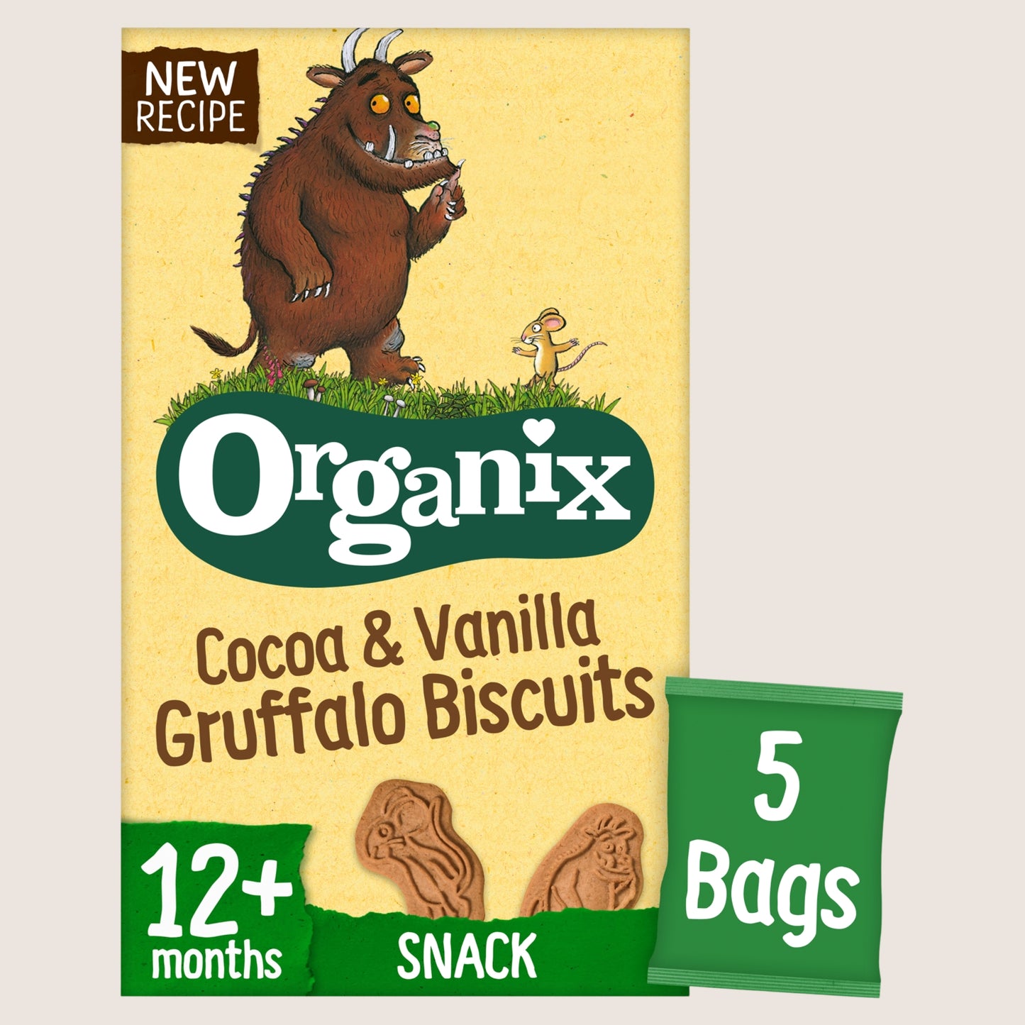 Organix Gruffalo Biscuits Toddler Snacks Multipack 12 months+ No Artificial Additives 5x20g