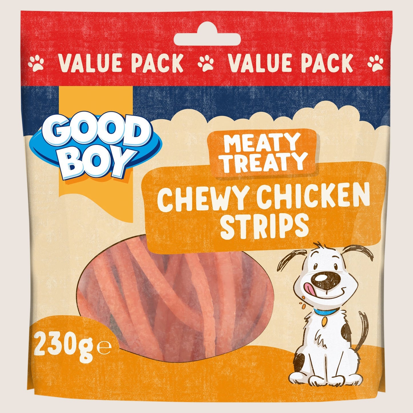 Good Boy Meaty Treaty Chewy Chicken Strips No Artificial Additives 230g
