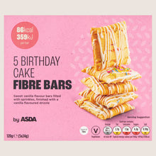 ASDA Birthday Cake Fibre Bars Free From Artificial Additives 5 x 24g