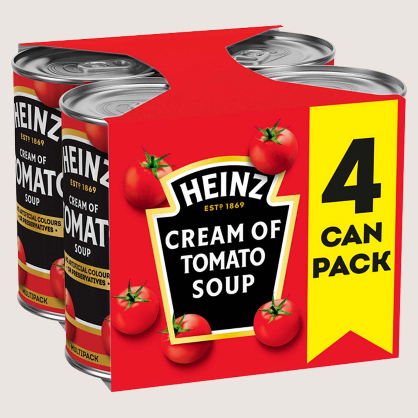 Heinz Cream of Tomato Tinned Soup No Artificial Additives 4 x 400g
