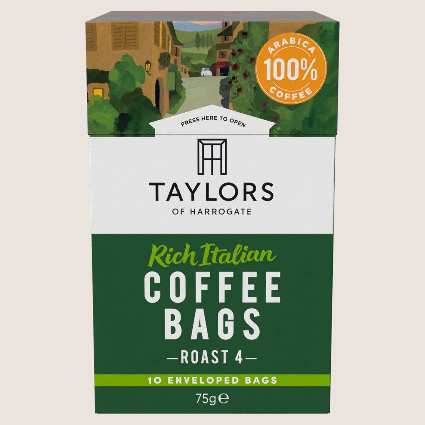 Taylors of Harrogate 10 Rich Italian Enveloped Coffee Bags No Artificial Additives 75g
