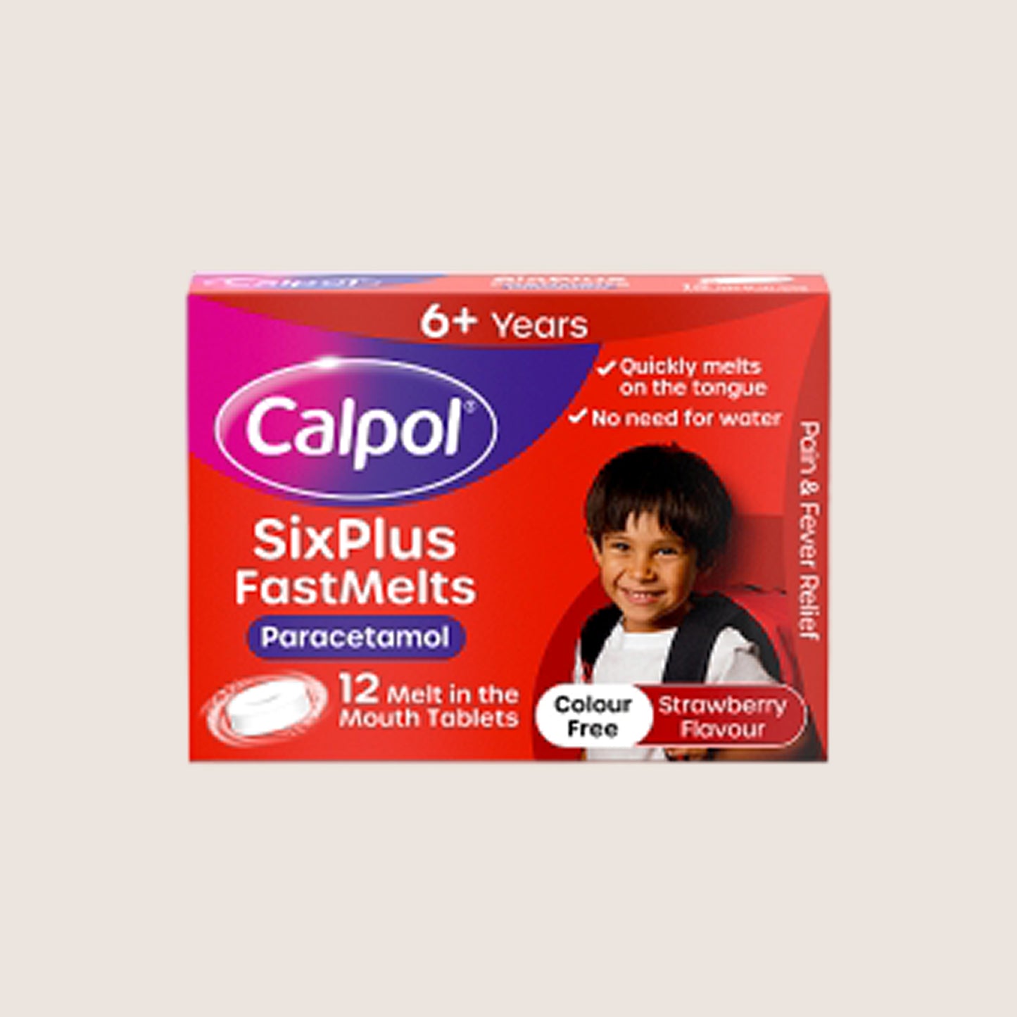 Calpol Paracetamol Fastmelts 6+ Years Strawberry Flavour
