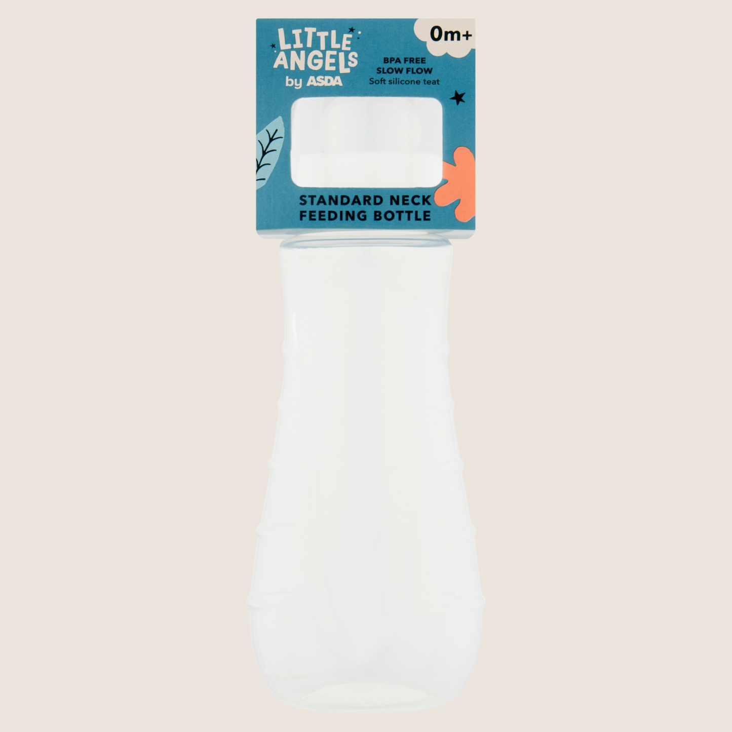 LITTLE ANGELS by ASDA Standard Neck Feeding Bottle Suitable from Birth
