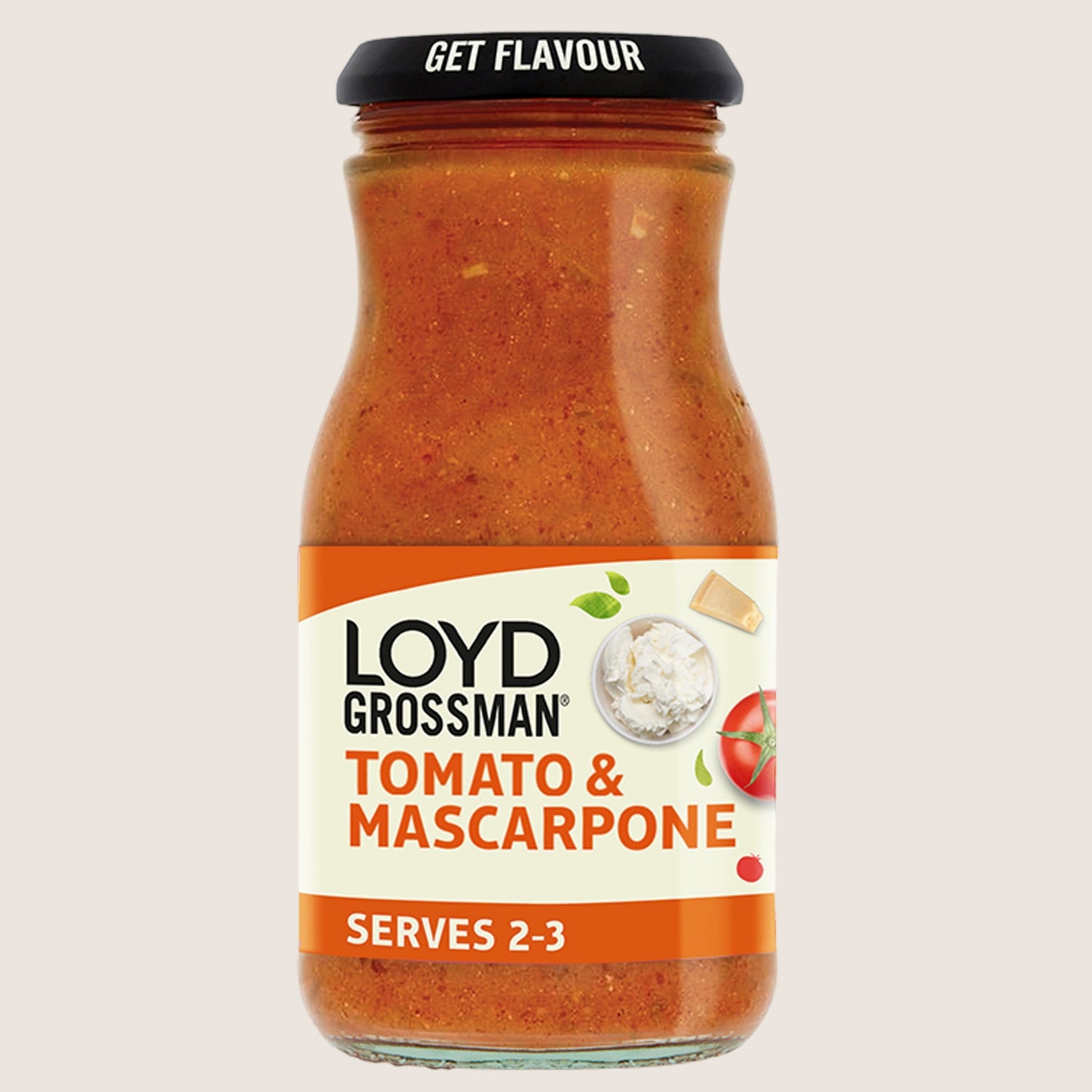 Loyd Grossman Tomato & Mascarpone Pasta Sauce Jar No Artificial Additives 350g