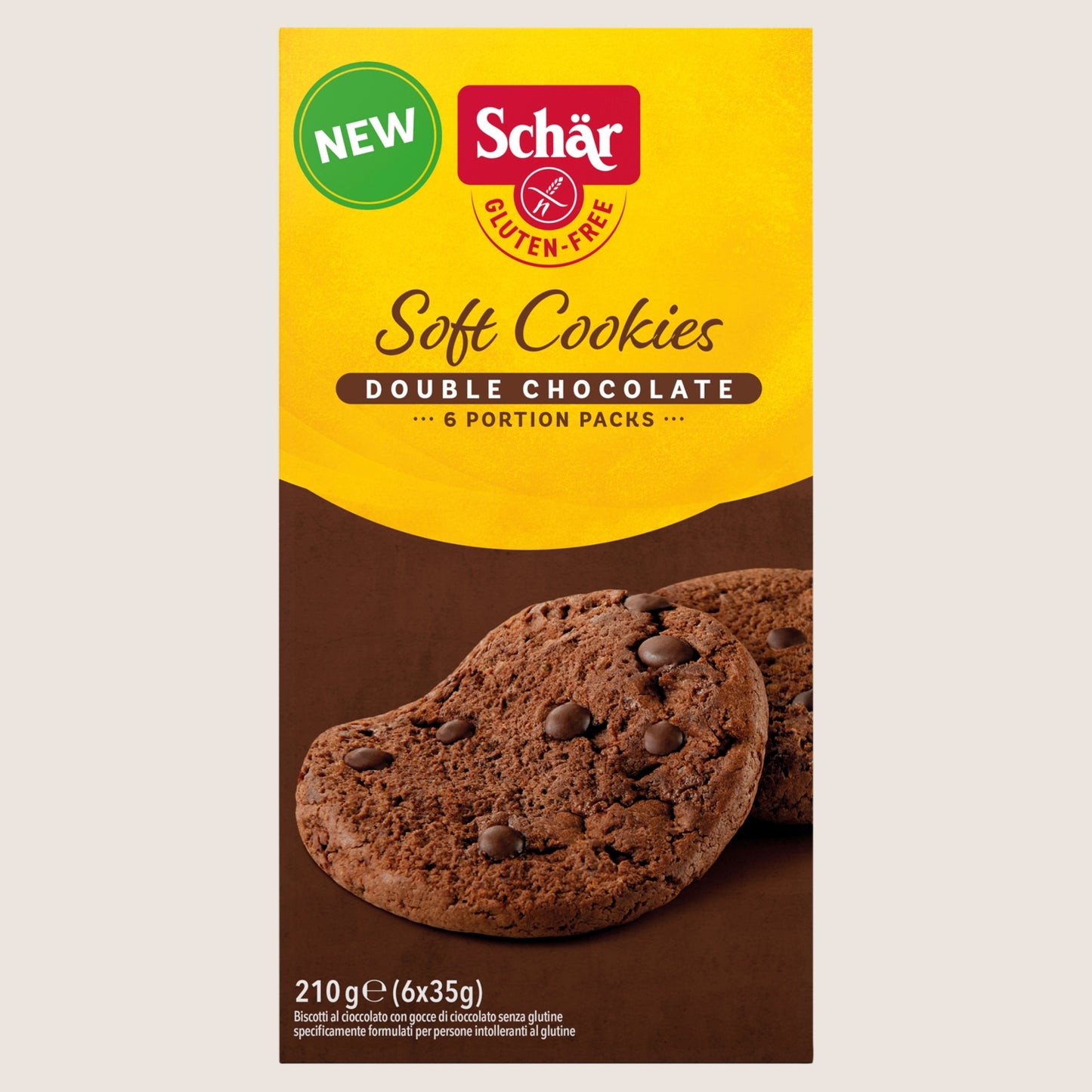 Schar Soft Cookies Double Chocolate Gluten Free 6 x 35g