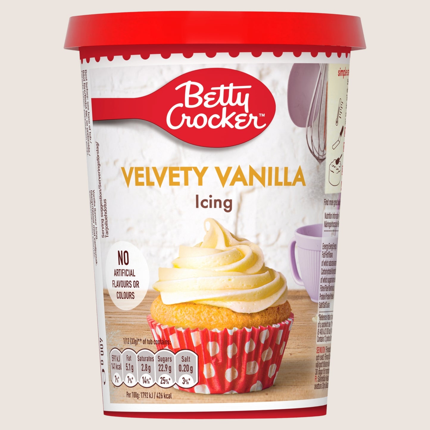 Betty Crocker Velvety Vanilla Icing Premium Quality 400g