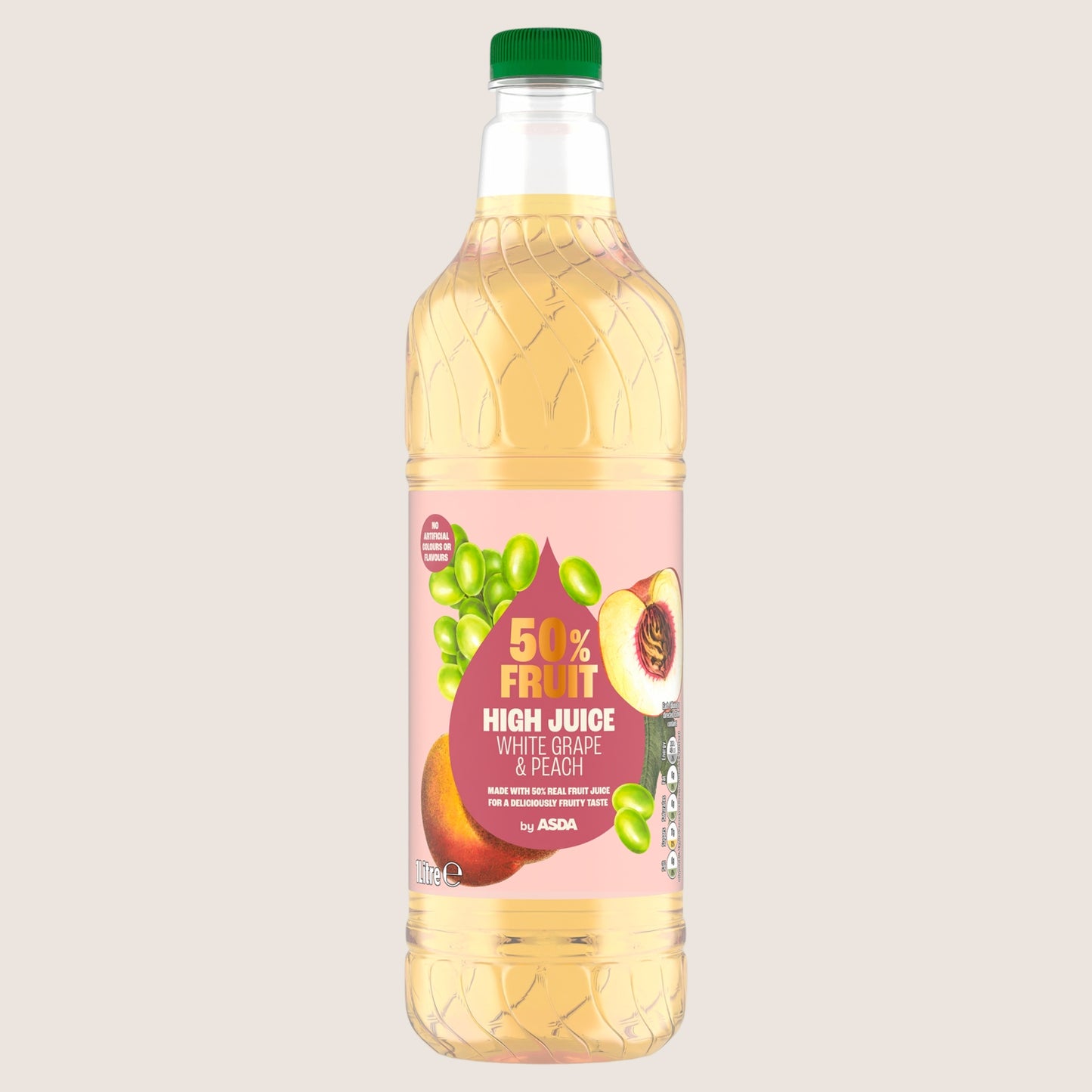 ASDA 50% Fruit White Grape & Peach High Juice High Juice 1 Litre