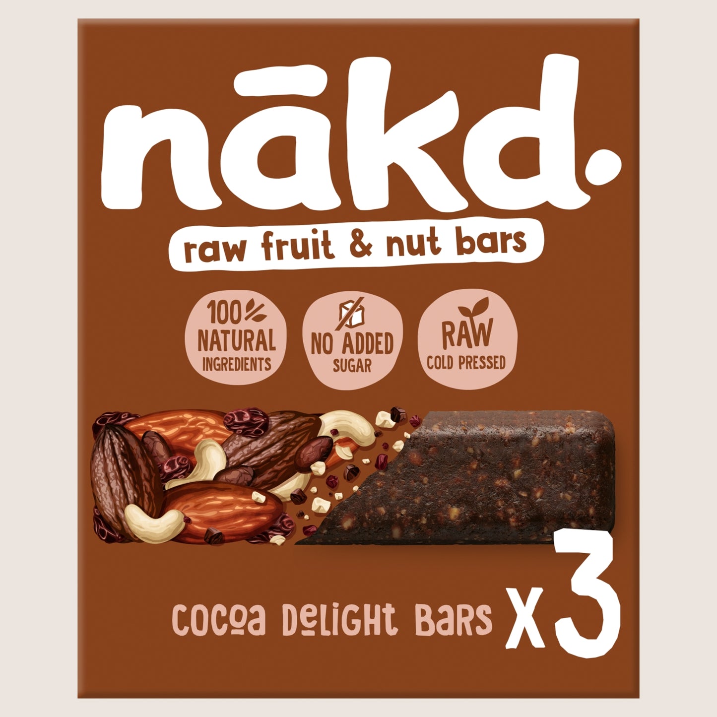 Nakd Cocoa Delight Fruit & Nut Bars Gluten Free 3 x 35g