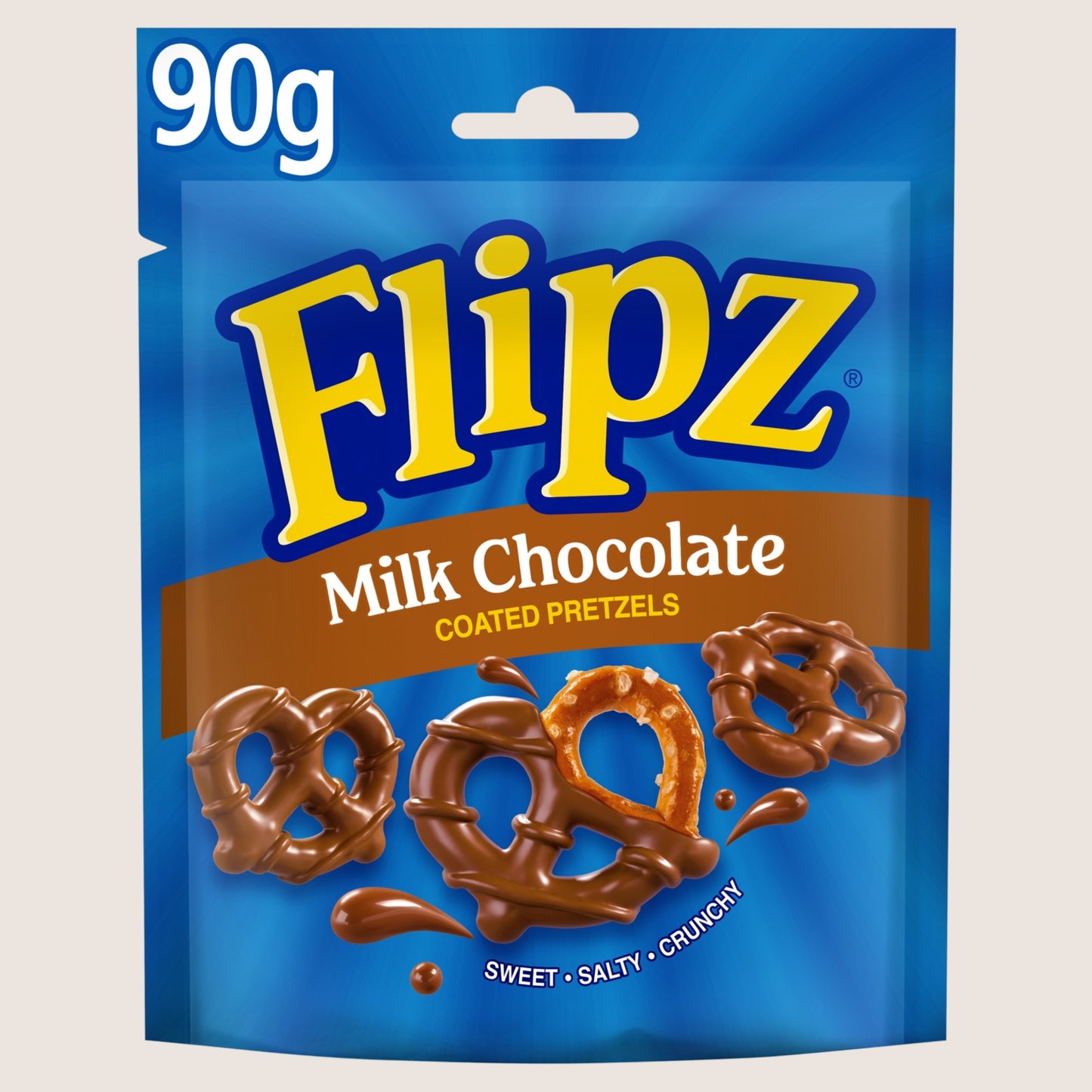 Flipz Milk Chocolate Coated Pretzel Snacks 90g