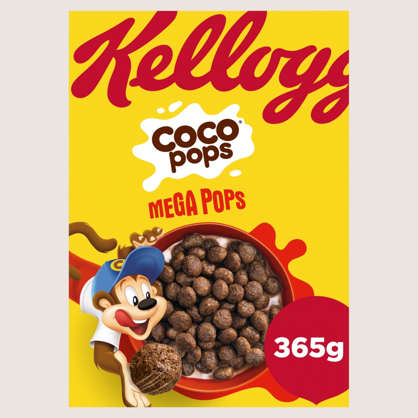 Kellogg's Coco Pops Mega Pops Chocolate Breakfast Cereal Vitamin Fortified 365g