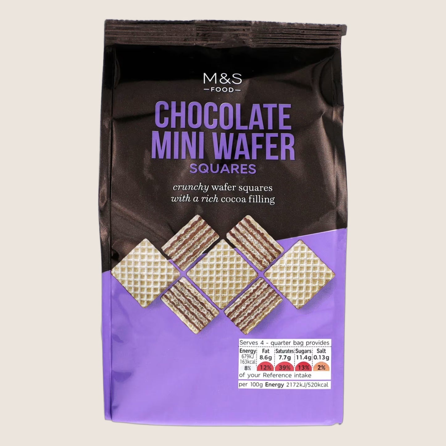 M&S Chocolate Mini Wafer Squares Real Chocolate 125 g