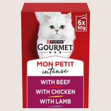 Gourmet Mon Petit Meaty Variety Beef, Chicken, Lamb Wet Cat Food With Taurine 6x50g
