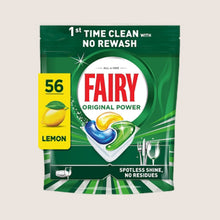 Fairy Original Power Dishwasher Tablets Lemon, 56 Capsules