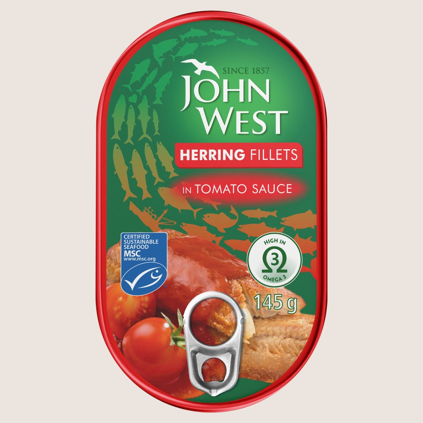 John West Herring Fillets in Tomato Sauce 145g