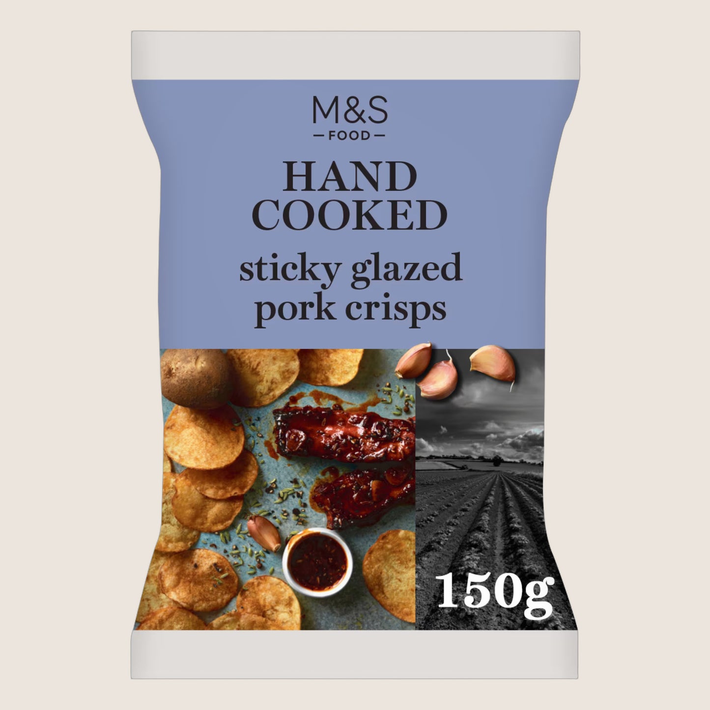 M&S Hand Cooked Sticky Glazed Pork Crisps 150 g