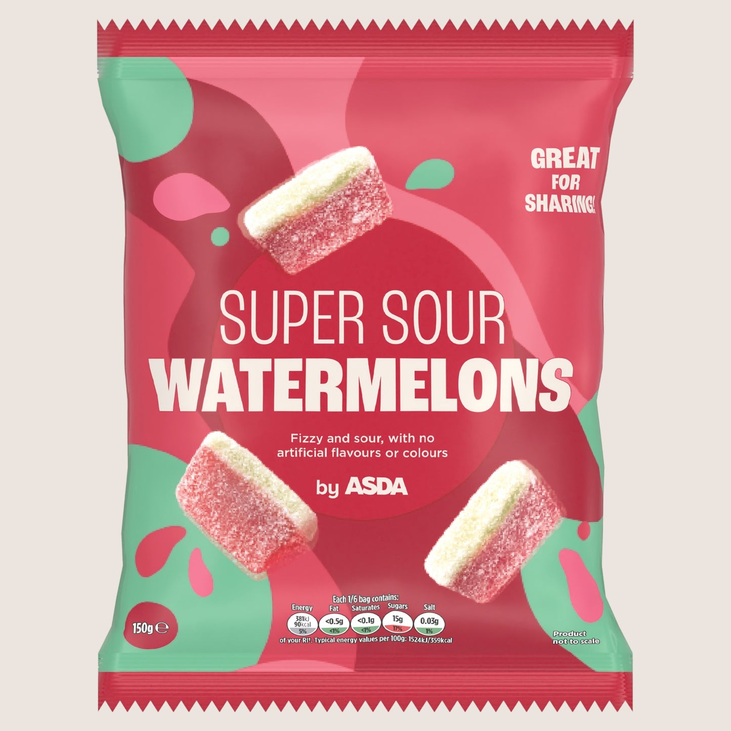 ASDA Super Sour Watermelons 150g