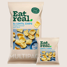 Eat Real Salted Lentil Chips Gluten Free 5 X18g