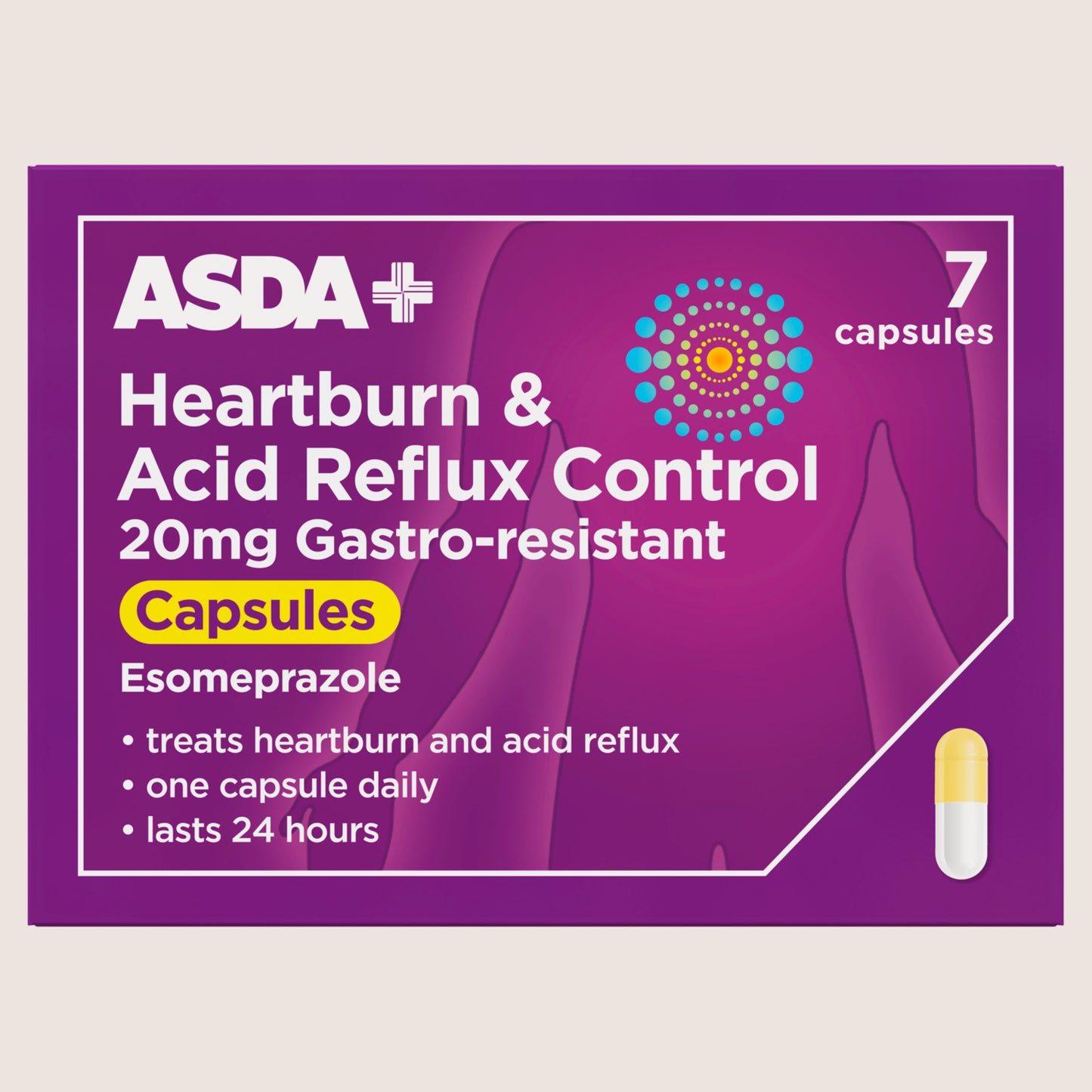 ASDA Heartburn & Acid Reflux Control 20mg 7 Capsules
