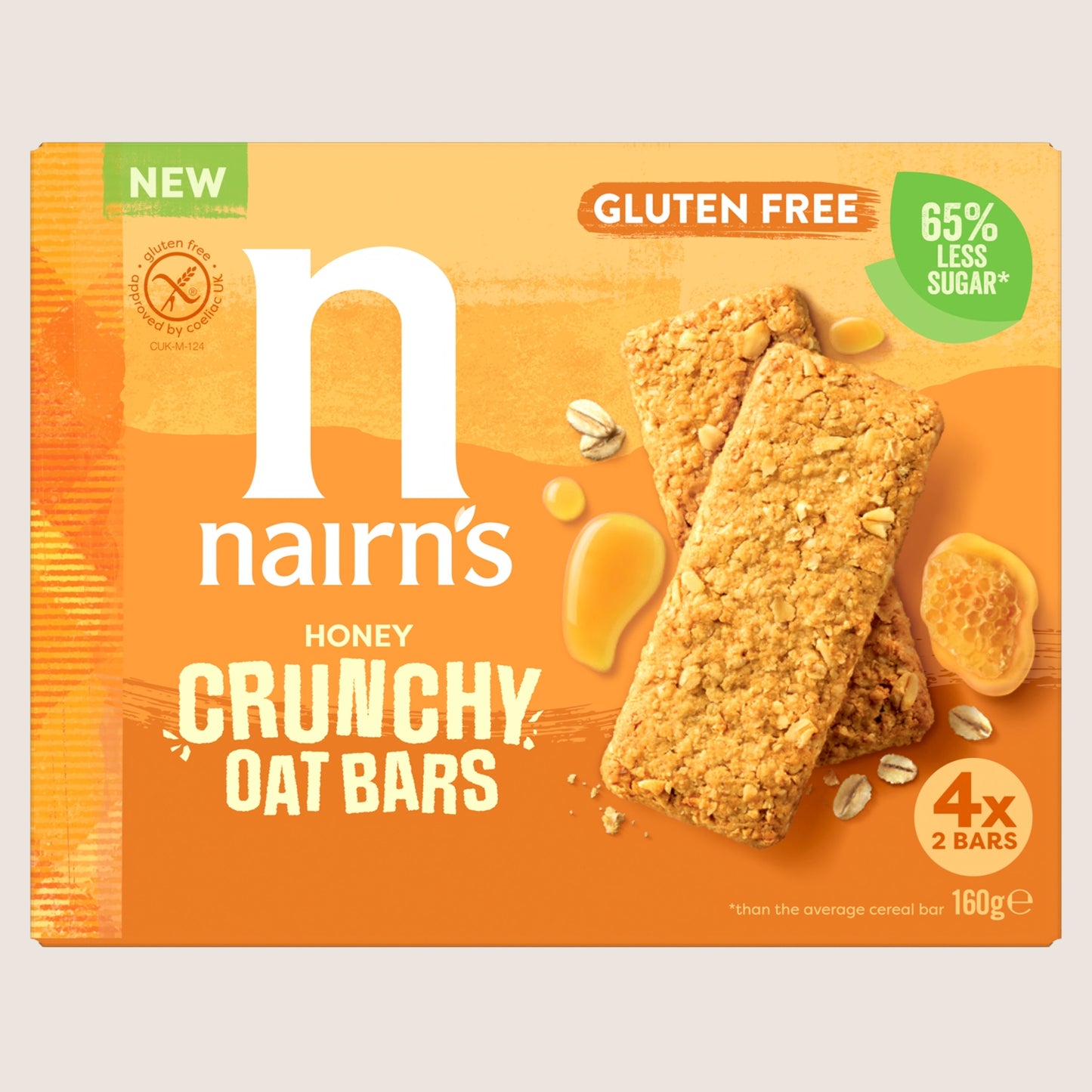 Nairn's 8 Honey Crunchy Oat Bars Gluten Free 160g