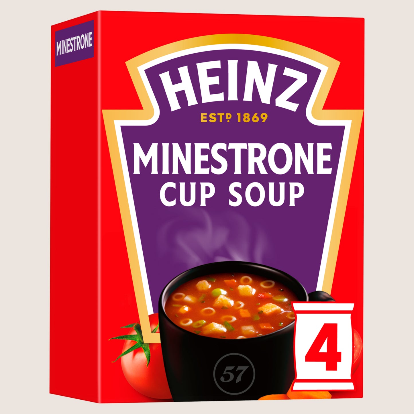 Heinz Minestrone Cup Soup No Artificial Additives 4 x 18g