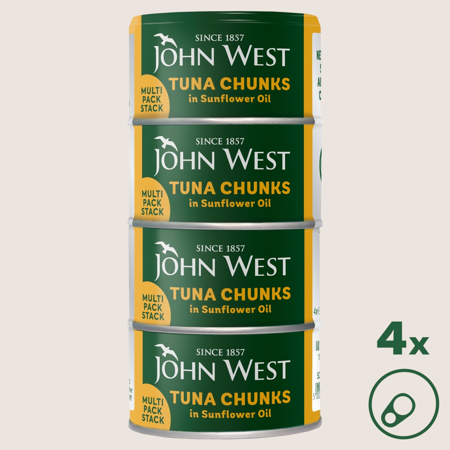 John West Tuna Chunks in Sunflower Oil 4x125g
