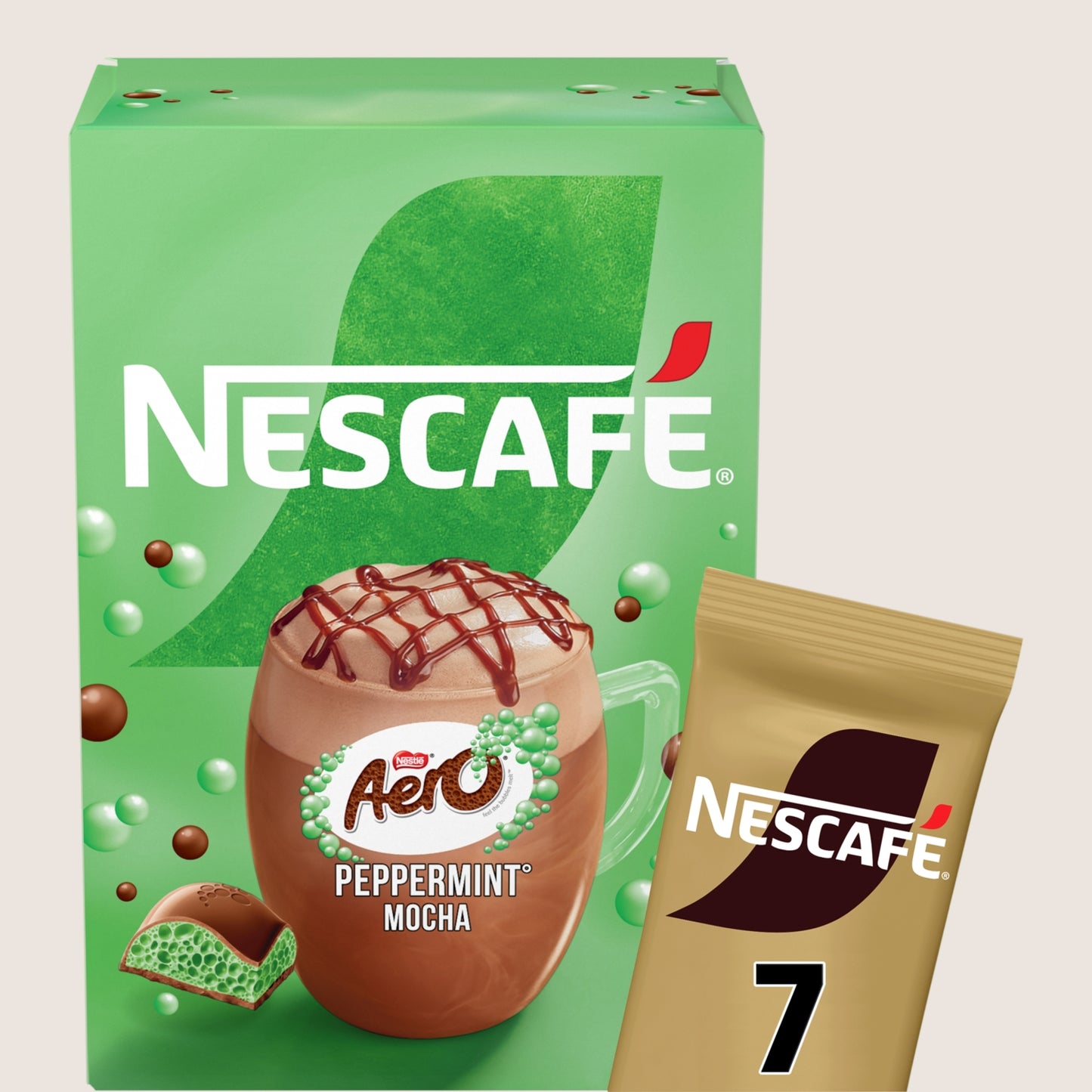 Nescafé Peppermint Aero Mocha Sachets No Artificial Additives 7 x 19g