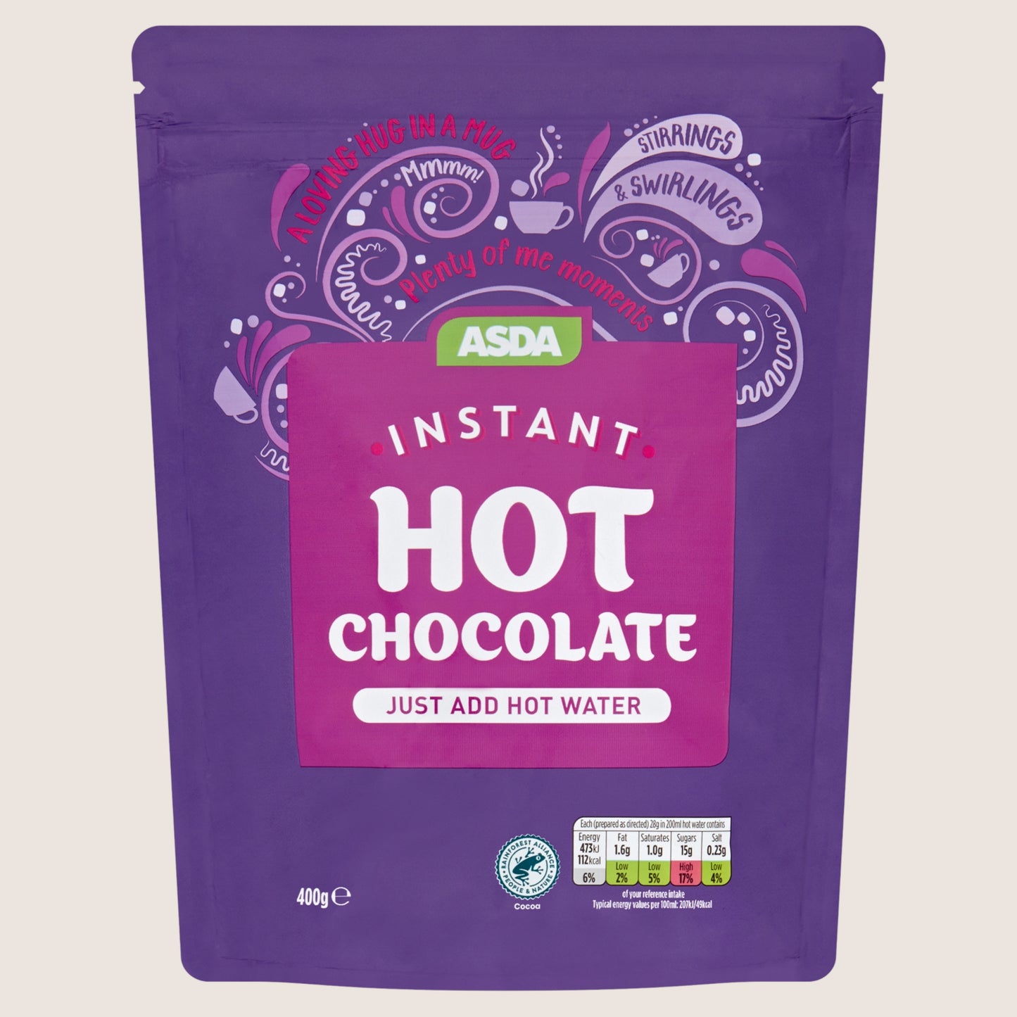 ASDA Instant Hot Chocolate Rainforest Alliance Certified 400g